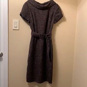 Banana Republic brown tweed belted dress